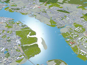 Johor city malaysian 50km 3D Model