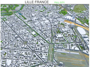 Lille ciudad francia 70 km Modelo 3D