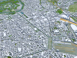 Lille city france 70km 3D Model