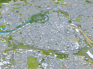 Lille city france 70km 3D Model