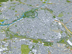 Lille city france 70km 3D Model