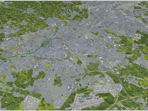 Lille city france 70km 3D Model