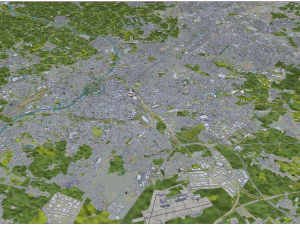 Lille city france 70km 3D Model