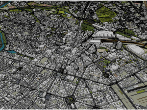 Lille city france 70km 3D Model