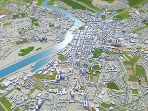 Limerick republic of ireland city 40km Model 3D