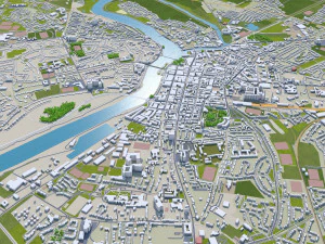 Limerick republic of ireland city 40km 3D Model