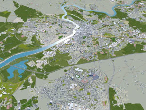 Limerick republic of ireland city 40km 3D Model
