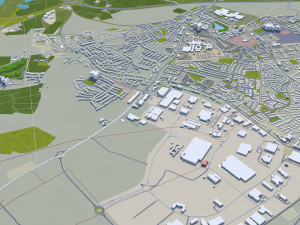 Limerick republic of ireland city 40km Model 3D
