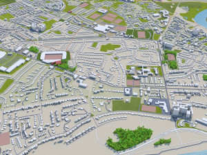 Limerick republic of ireland city 40km Model 3D