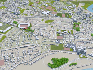 Limerick republic of ireland city 40km 3D Model