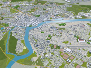 Limerick republic of ireland city 40km 3D Model