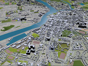 Limerick republic of ireland city 40km 3D Model