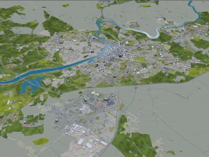 Limerick republic of ireland city 40km 3D Model