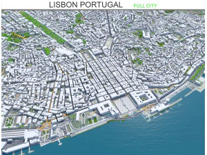 Cidade de Lisboa portugal 40km Modelo 3D