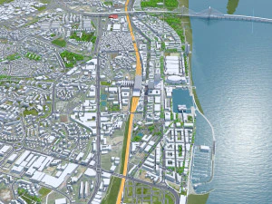 Lisbon city portugal 40km 3D Model
