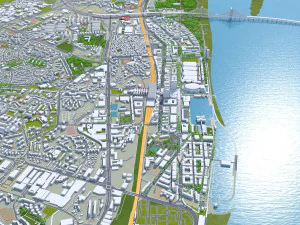 Lisbon city portugal 40km 3D Model