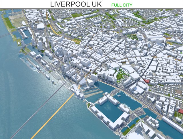 Liverpool city uk 40km Modello 3D .c4d .max .obj .3ds .fbx .stl .blend 