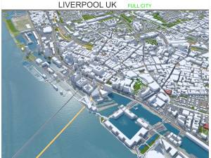 Liverpool city uk 40km 3D Model