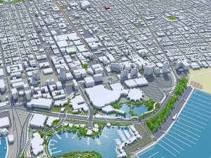 Long beach city california 40km 3D Model