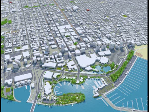 Long beach city california 40km 3D Model