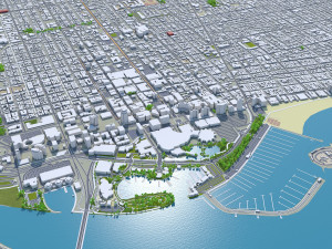 Long beach city california 40km Modelo 3D