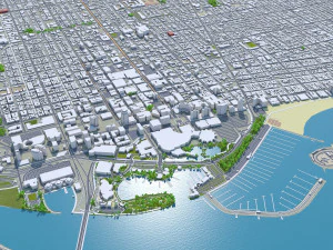 Long beach city california 40km 3D Model