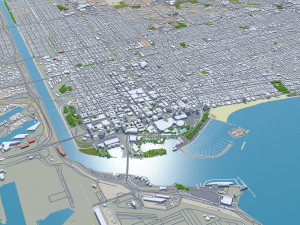Long beach city california 40km Modelo 3D