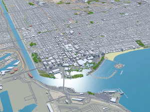 Long beach city california 40km 3D Model