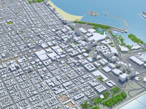 Long beach city california 40km 3D Model