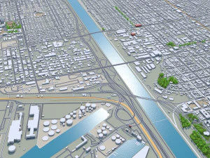 Long beach city california 40km 3D Model