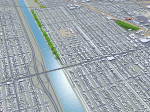 Long beach city california 40km 3D Model