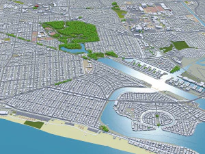 Long beach city california 40km 3D Model