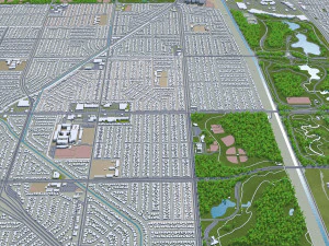 Long beach city california 40km 3D Model