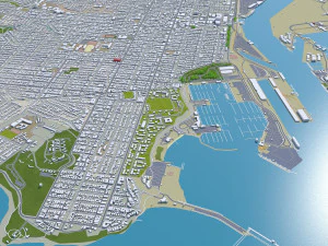 Long beach city california 40km 3D Model