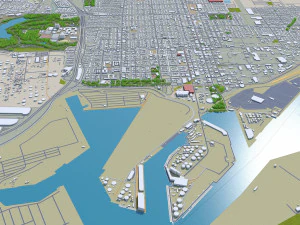 Long beach city california 40km 3D Model