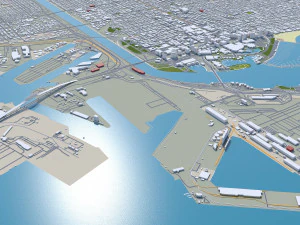 Long beach city california 40km 3D Model