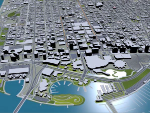Long beach city california 40km 3D Model