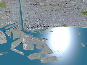Long beach city california 40km 3D Model