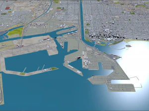 Long beach city california 40km 3D Model