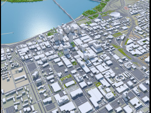 Louisville kentucky city usa 80km 3Dモデル