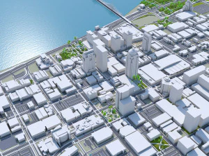 Louisville kentucky city usa 80km 3D Model