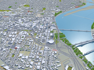Louisville kentucky city usa 80km 3Dモデル
