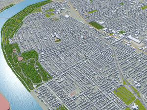 Louisville kentucky city usa 80km 3Dモデル
