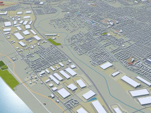 Louisville kentucky city usa 80km 3D Model