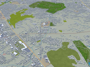 Louisville kentucky city usa 80km 3Dモデル