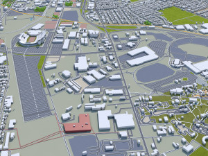 Louisville kentucky city usa 80km 3Dモデル