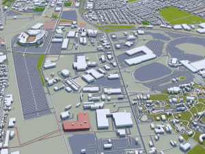 Louisville kentucky city usa 80km 3D Model