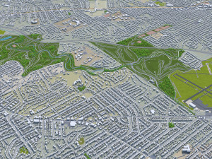 Louisville kentucky city usa 80km 3Dモデル