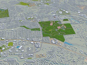 Louisville kentucky city usa 80km 3D Model
