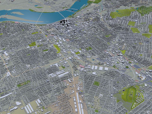 Louisville kentucky city usa 80km 3Dモデル